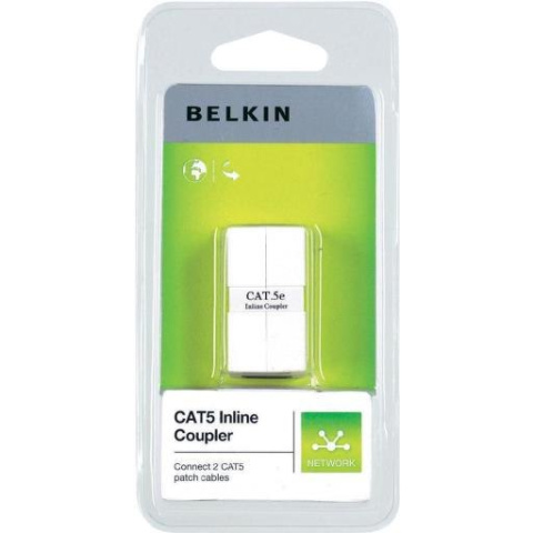 Adapter sieciowy BELKIN RJ45 CAT 5e biały Adapter sieciowy BELKIN RJ45 CAT 5e biały