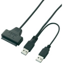 Przejściówka 2 x USB na 2,5" SATA 15 + 7 pin Przejściówka 2 x USB na 2,5" SATA 15 + 7 pin