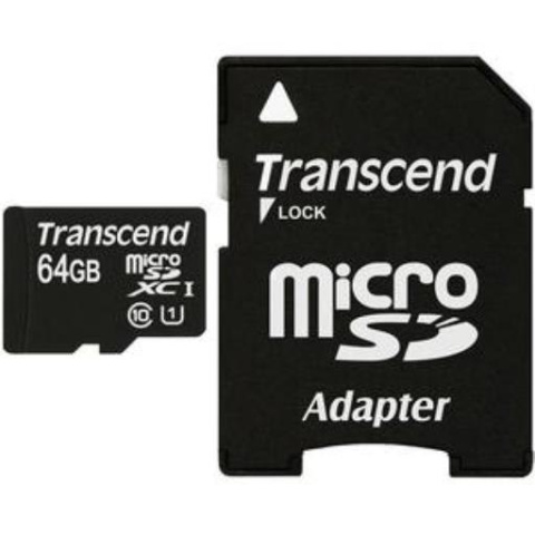 Karta microSDXC 64 GB Transcend Class 10 +adapter Karta microSDXC 64 GB Transcend Class 10 +adapter