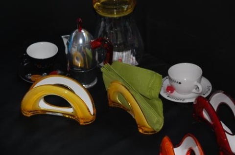 Serwetnik Guzzini żółty podstawka pod serwetki