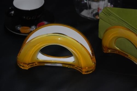 Serwetnik Guzzini żółty podstawka pod serwetki