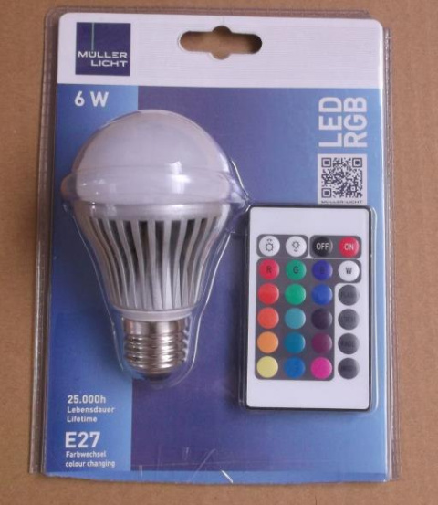Żarówka RGB LED Mueller Lichts zmiana kolorów 6W Żarówka RGB LED Mueller Lichts zmiana kolorów 6W