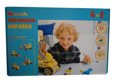 koparka budowlana drewniana Elefun 4 w 1 klocki konstrukcyjne koparka budowlana drewniana Elefun 4 w 1 klocki konstrukcyjne