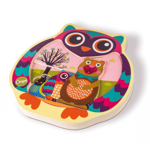 Oops puzzle drewniane układanka sowa 4 elementy Oops puzzle drewniane układanka sowa 4 elementy