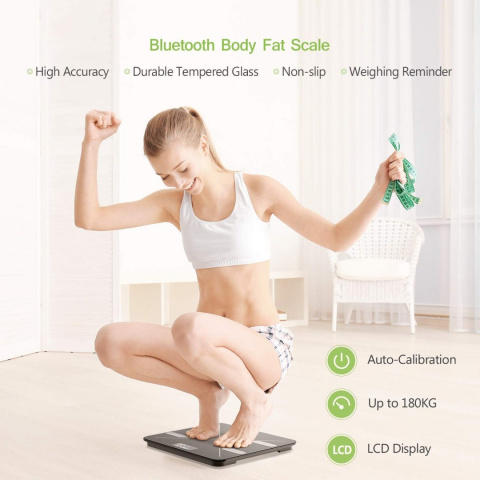 Waga łazienkowa HOMEVER FG220LB 180kg LCD analizator Waga łazienkowa HOMEVER FG220LB 180kg LCD analizator