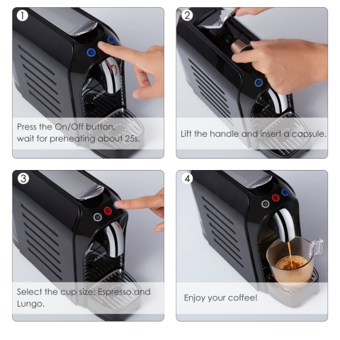 Ekspres Do Kawy AICOK NESPRESSO CJ278B 0,7L 1255W Ekspres Do Kawy AICOK NESPRESSO CJ278B 0,7L 1255W