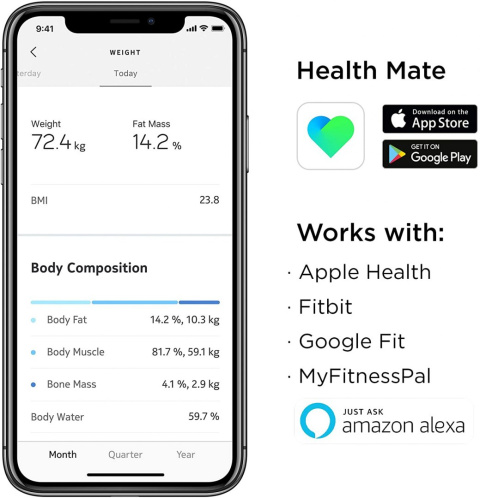 Waga łazienkowa WITHINGS Body+ WBS05 BMI WiFi Waga łazienkowa WITHINGS Body+ WBS05 BMI WiFi