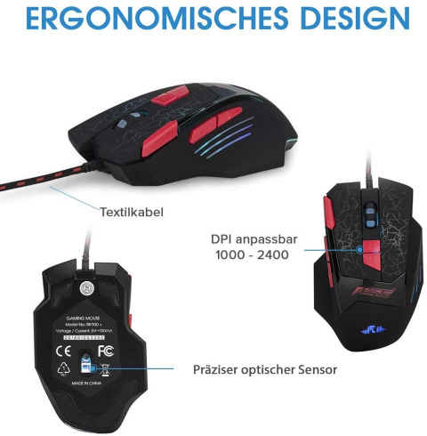 Zestaw klawiatura mysz Rii RK900 USB RGB gamingowa Zestaw klawiatura mysz Rii RK900 USB RGB gamingowa
