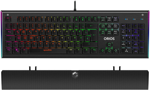 Klawiatura gamingowa Speedlink ORIOS RGB optp-mechaniczna USB Klawiatura gamingowa Speedlink ORIOS RGB optp-mechaniczna USB