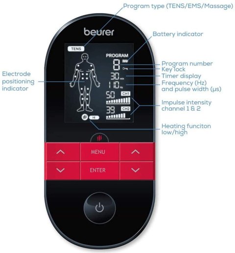 Elektrostymulator mięśni i nerwów Beurer EM 59 HEAT Elektrostymulator mięśni i nerwów Beurer EM 59 HEAT