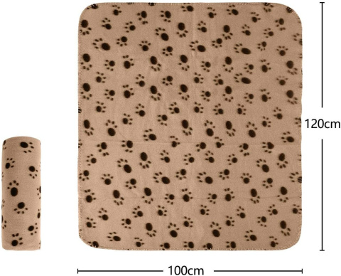 koc polarowy dla zwierząt ciepła mata 120 x 100 cm