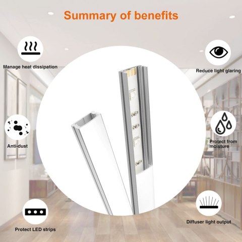 Profil aluminiowy CUTKISOR do LED klosz 10x1m Profil aluminiowy CUTKISOR do LED klosz 10x1m