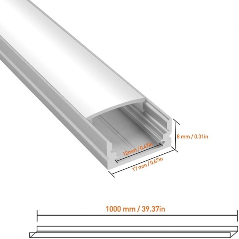 Profil aluminiowy CUTKISOR do LED klosz 10x1m Profil aluminiowy CUTKISOR do LED klosz 10x1m