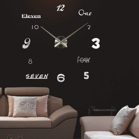 Zegar ścienny ZEGAR srebrny 60-120cm DIY JM-11 Zegar ścienny ZEGAR srebrny 60-120cm DIY JM-11
