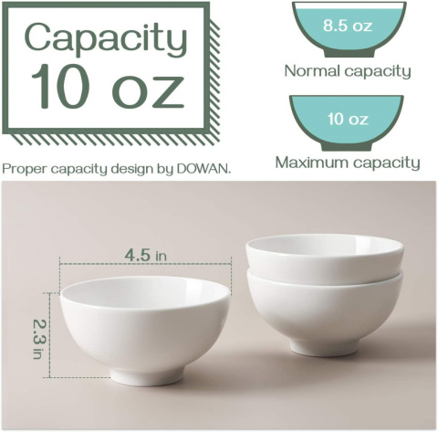 Dowan 4 miseczki porcelana 300ml Dowan 4 miseczki porcelana 300ml