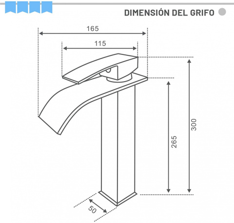 Bateria umywalkowa Dalmo DBWF01WD wodospad Bateria umywalkowa Dalmo DBWF01WD wodospad