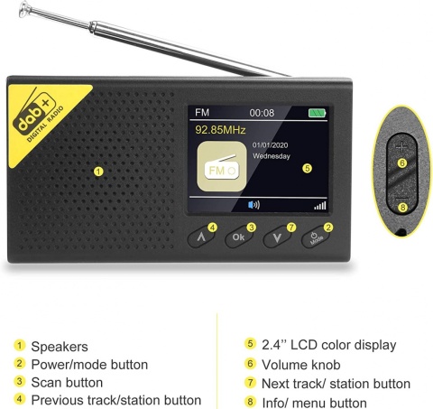 Przenośne radio VIFLYKOO DAB+/FM Bluetooth