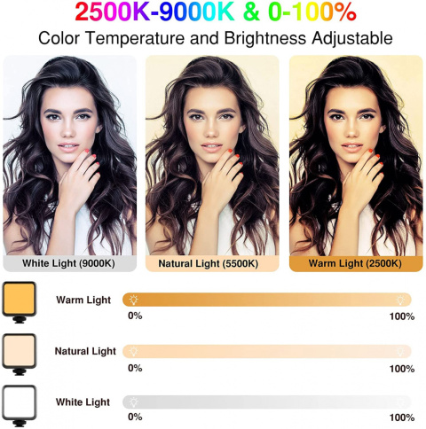 Lampa oświetleniowa LED wideo ORLEGOL 2500 K-9000 K Lampa oświetleniowa LED wideo ORLEGOL 2500 K-9000 K