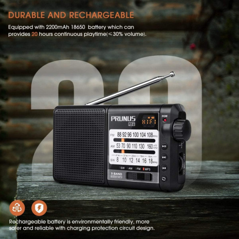 Radio przenośne PRUNUS J-01 FM/AM/SW Radio przenośne PRUNUS J-01 FM/AM/SW