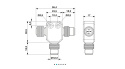 Rozgałęźnik T do magistrali SAC-M12T/2XM12 PB