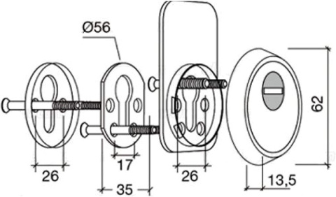 Osłona bezpieczeństwa zamka TESA AssaAbloy E70026LN Osłona bezpieczeństwa zamka TESA AssaAbloy E70026LN