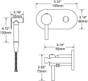 Bateria bidetowa FRAP F7505 wąż chrom