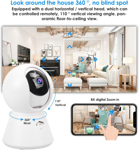 Kamera IP Full HD 1080P WiFi z noktowizorem Kamera IP Full HD 1080P WiFi z noktowizorem
