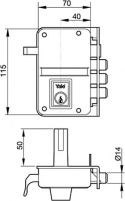 Yale Zamek nakładany 3 klucze AZBE 3010013 Yale Zamek nakładany 3 klucze AZBE 3010013