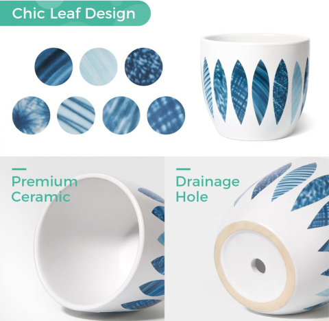 Ceramiczna doniczka T4U zestaw 13 i 10,5 cm 2szt osłonka ozdobna Ceramiczna doniczka T4U zestaw 13 i 10,5 cm 2szt osłonka ozdobna
