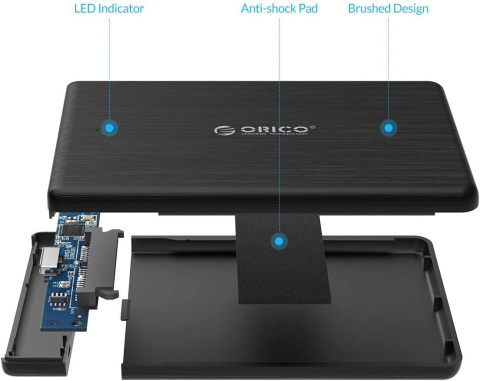 OBUDOWA DYSKU TWARDEGO 2.5" SATA HDD/SSD 3.0 KIESZEŃ OBUDOWA DYSKU TWARDEGO 2.5" SATA HDD/SSD 3.0 KIESZEŃ