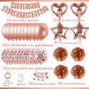 ZESTAW BALONY BANER URODZINY ROSE GOLD XXL