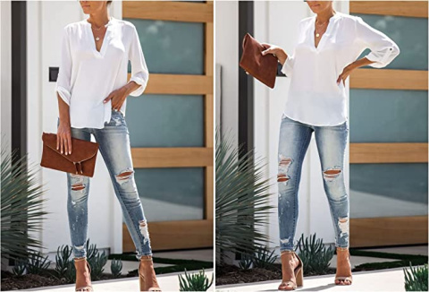 BLUZKA XXL Casual Top koszula damska BLUZKA XXL Casual Top koszula damska