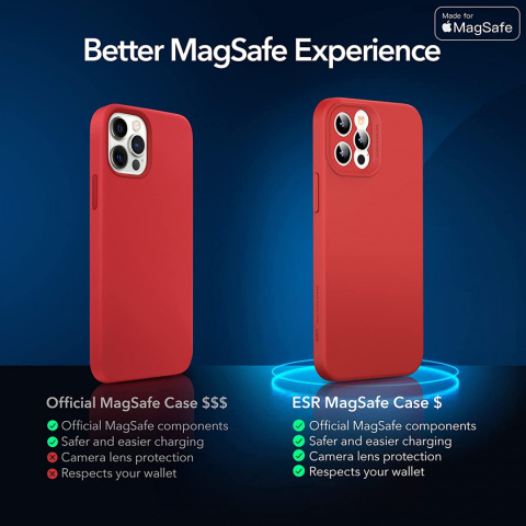 ESR Miękkie etui z MagSafe iPhone 12 czerwony ESR Miękkie etui z MagSafe iPhone 12 czerwony