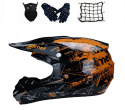 KASK MOTOCYKLOWY ENDURO CROSS + RĘKAWICE