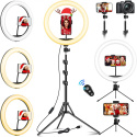 LAMPA PIERŚCIENIOWA LED RING 10W STATYW 175 CM LAMPA PIERŚCIENIOWA LED RING 10W STATYW 175 CM