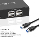 RYBOZEN PRZEŁĄCZNIK SWITCH KVM HUB 2 DO 4 USB 2.0