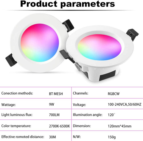 REFLEKTORKI LED DO ZABUDOWY 10szt SMART RGBW+CCT REFLEKTORKI LED DO ZABUDOWY 10szt SMART RGBW+CCT