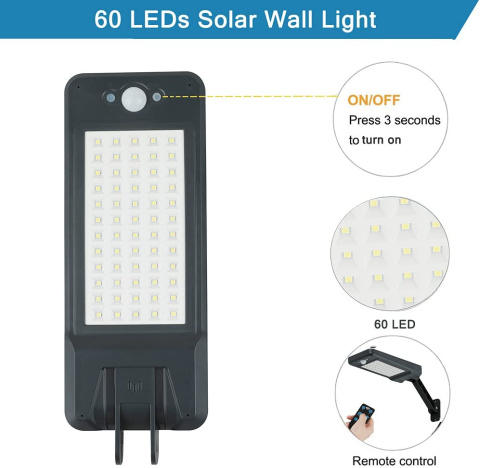 LAMPA SOLARNA LED Z CZUJNIKIEM RUCHU I ZMIERZCHU LAMPA SOLARNA LED Z CZUJNIKIEM RUCHU I ZMIERZCHU