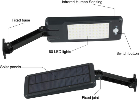 LAMPA SOLARNA LED Z CZUJNIKIEM RUCHU I ZMIERZCHU LAMPA SOLARNA LED Z CZUJNIKIEM RUCHU I ZMIERZCHU