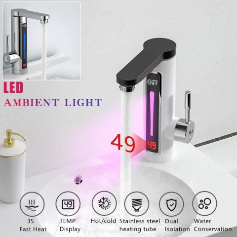 Przepływowy Podgrzewacz Wody LED Elektryczny 3300W