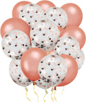 BALONY urodzinowe z KONFETTI GOLD ROSE 60szt BALONY urodzinowe z KONFETTI GOLD ROSE 60szt