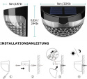 Lampa solarna kinkiet z czujnikiem zmierzchu 8szt.