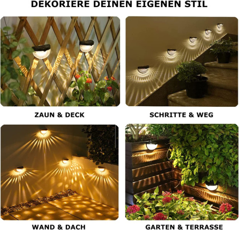 Lampa solarna kinkiet z czujnikiem zmierzchu 8szt. Lampa solarna kinkiet z czujnikiem zmierzchu 8szt.