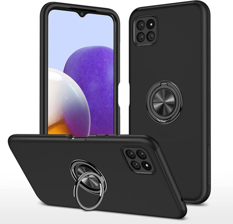 ETUI DO SAMSUNG A22 5G Z 2 SZKŁAMI CZARNY ETUI DO SAMSUNG A22 5G Z 2 SZKŁAMI CZARNY