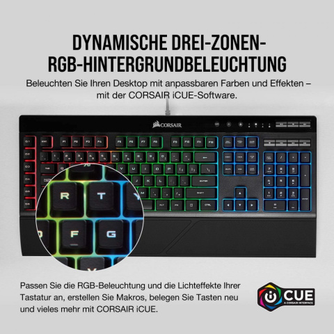 Klawiatura mechaniczna Corsair K55 Gaming RGB Klawiatura mechaniczna Corsair K55 Gaming RGB