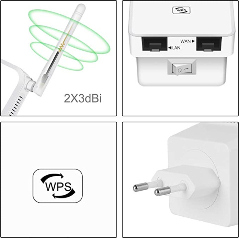 WZMACNIACZ Sygnału WiFi biały WZMACNIACZ Sygnału WiFi biały
