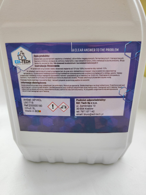AP-HCL Płyn do usuwania kamienia rdzy odkamieniacz AP-HCL Płyn do usuwania kamienia rdzy odkamieniacz