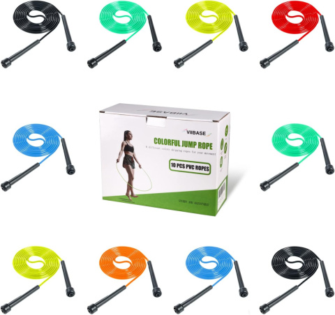Skakanka Regulowana gumowa 10 PCS Różne kolory Skakanka Regulowana gumowa 10 PCS Różne kolory