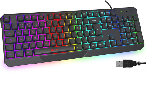 Klawiatura Dla Graczy Gamingowa Podświetlana RGB Klawiatura Dla Graczy Gamingowa Podświetlana RGB