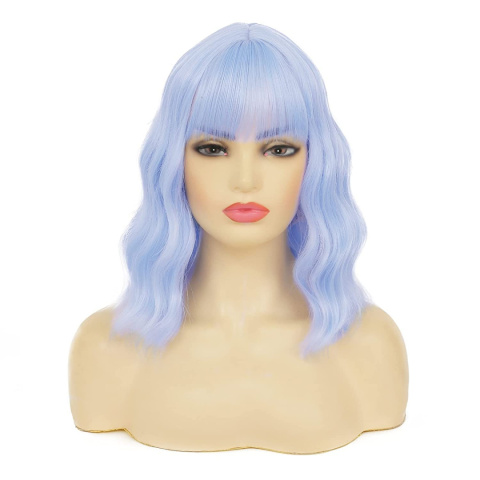 Peruka Niebieska Fale Włosy Syntetyczne 35-38cm Peruka Niebieska Fale Włosy Syntetyczne 35-38cm